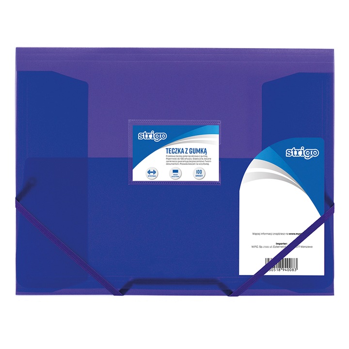 Папка Strigo, A4, С ластик, Лилав