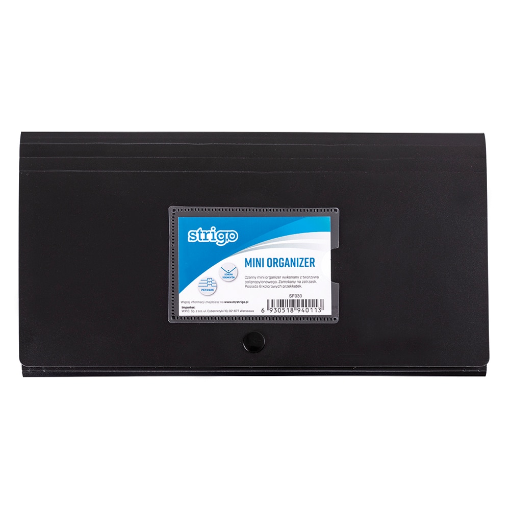 Dosar plic cu capsa DL 6 compartimente colorate, negru