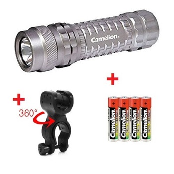 Lanterna rezistenta dn Aluminiu cu bec LED Superluminos T6 AL1W3LR03-BP06, Camelion + suport lanterna pentru bicicleta + 4 baterii AAA Lanterna rezistenta dn Aluminiu cu bec LED Superluminos T6 AL1W3LR03-BP06, Camelion + suport lanterna pentru bicicleta + 4 baterii AAA