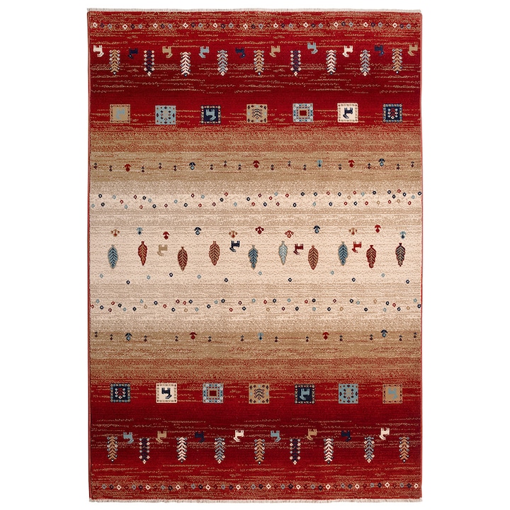Szintetikus szőnyeg Atlas R 8842-1-41644, 60 x 85 cm, bézs/barna/bordó, hagyományos