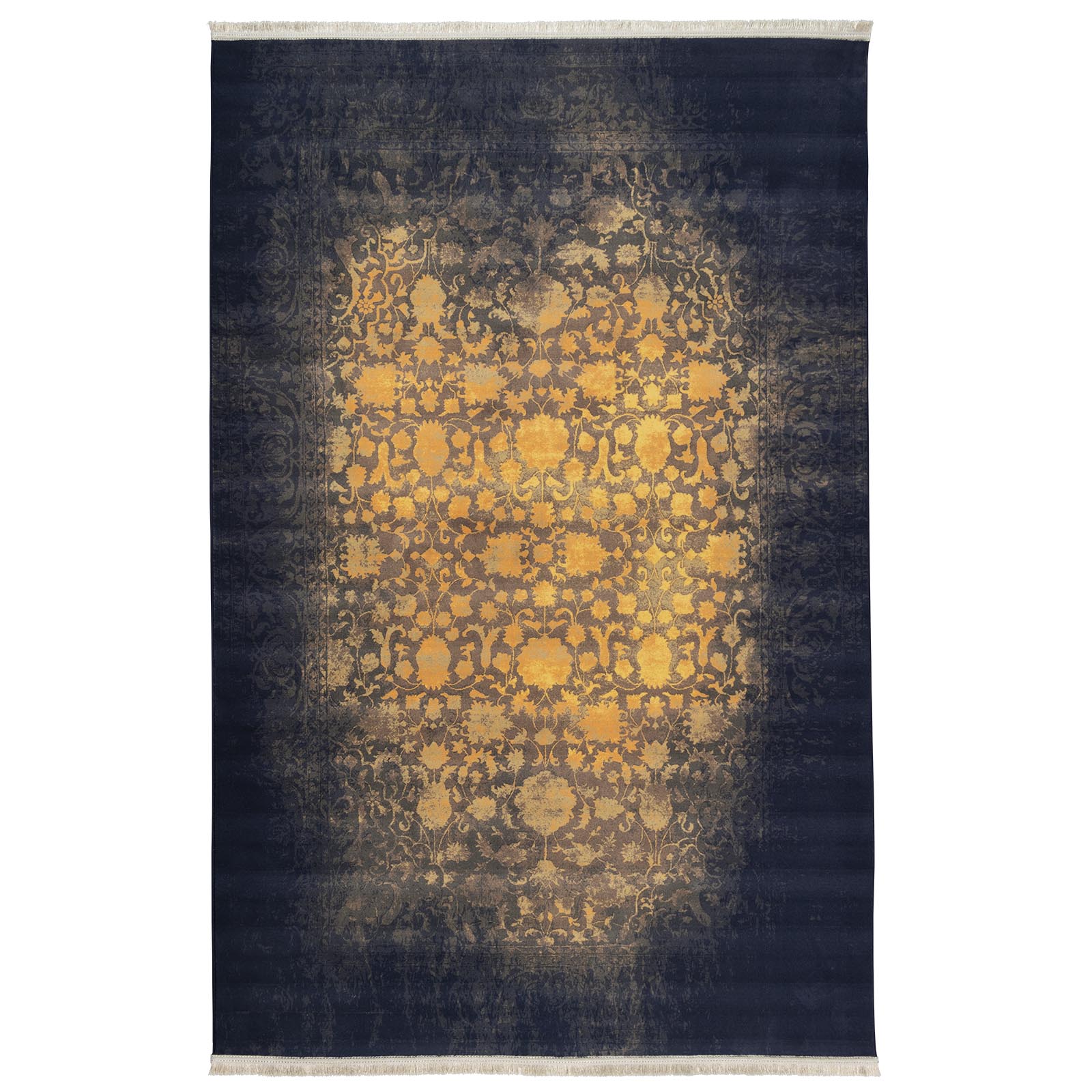 Covor Persan Mecanic EuCarpet 100603k1 Dimensiune 300x80 cm Design Vintage Auriu