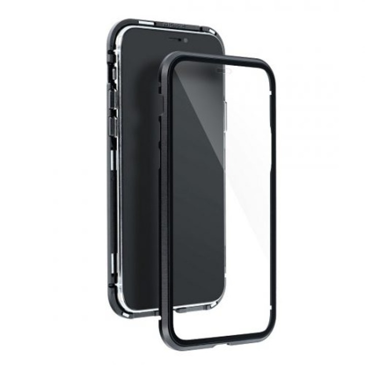 Кейс Forcell Strong Magnetic Case 360 за Samsung Galaxy S21 Plus, Прозрачен-Черен