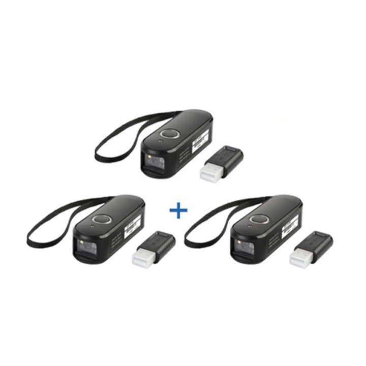 Set cititor portabil de coduri de bare, 2D, Bluetooth, 3 bucati, Negru