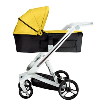 Carucior Bebumi Space Eco 3 in 1, Cadru alb, Galben, 2021 Carucior Bebumi Space Eco 3 in 1, Cadru alb, Galben, 2021