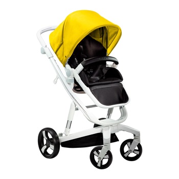 Carucior Bebumi Space, Copertina Galbena, cadru alb, 2021 Carucior Bebumi Space, Copertina Galbena, cadru alb, 2021