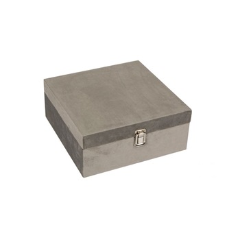 Cutie pentru bijuterii, catifea , gri , 16x16x8 cm Cutie pentru bijuterii, catifea , gri , 16x16x8 cm