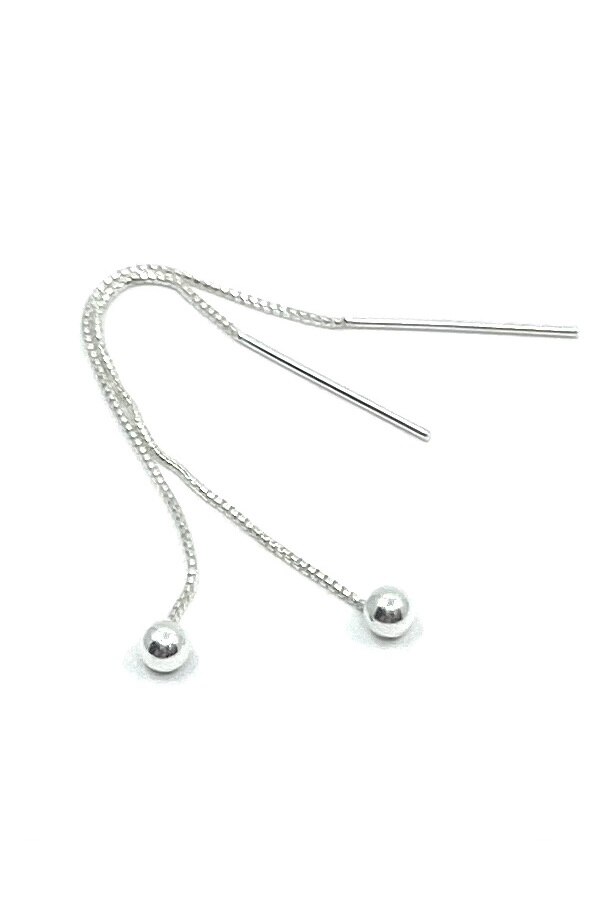 Cercei Agavi, argint 925, argintiu, 4 mm