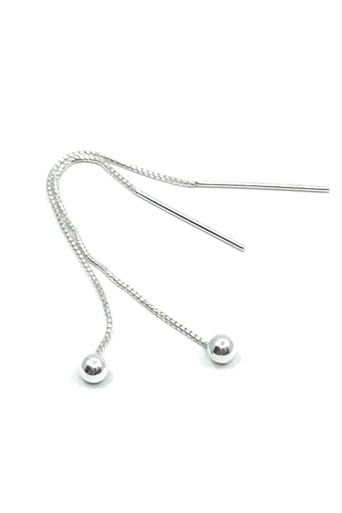 Cercei Agavi, argint 925, argintiu, 4 mm