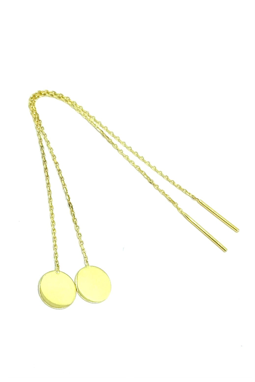 Cercei Agavi cu lant, argint 925, auriu