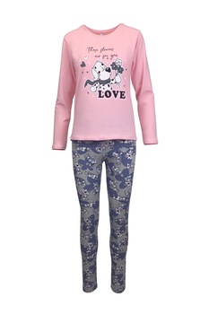 Pijama dama, Univers Fashion, bluza roz cu imprimeu  Pijama dama, Univers Fashion, bluza roz cu imprimeu