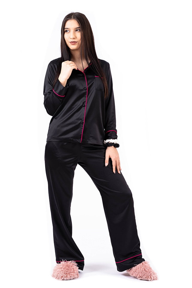 Pijamale femei, Negru, 36