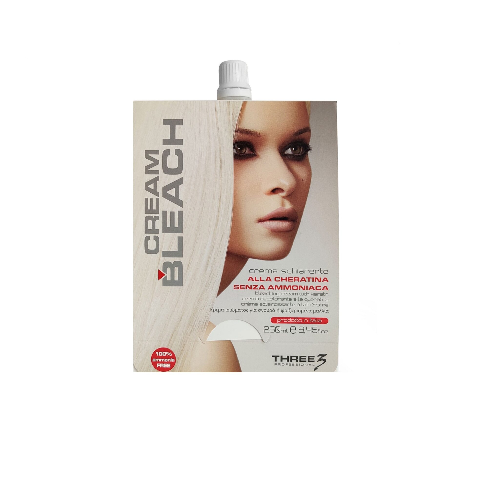 Crema de inalbire cu keratina, Three, 250 ml