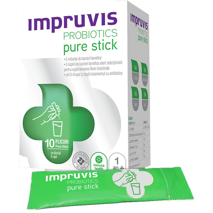 Supliment alimentar Impruvis probiotics Pure stick, Impruvis, 10 plicuri