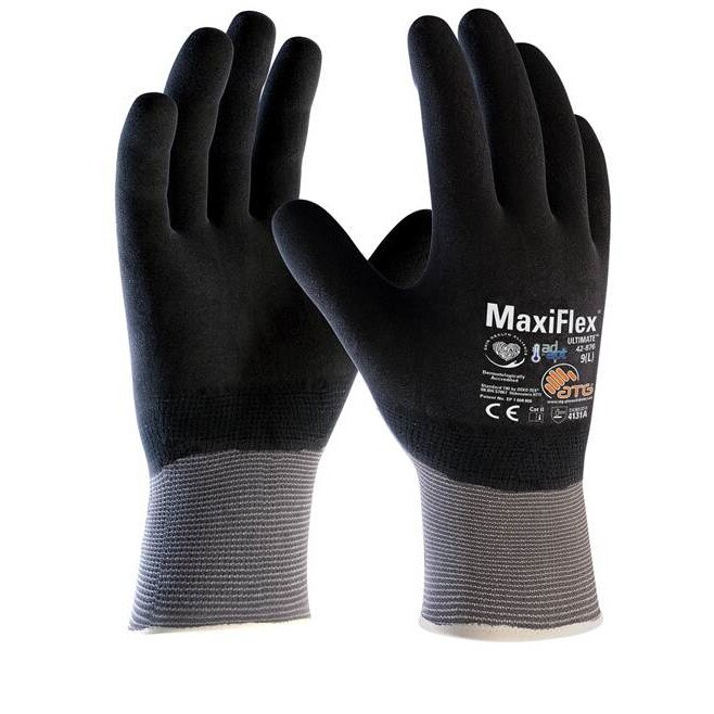 Manusi, MaxiFlex Ultimate, Negru, Marimea 07