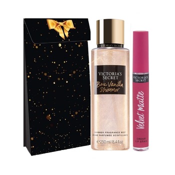 Set Spray De Corp Cu Sclipici Victoria's Secret Bare Vanilla, 250 ml + Ruj rezistent la transfer Velvet Matte Set Spray De Corp Cu Sclipici Victoria's Secret Bare Vanilla, 250 ml + Ruj rezistent la transfer Velvet Matte