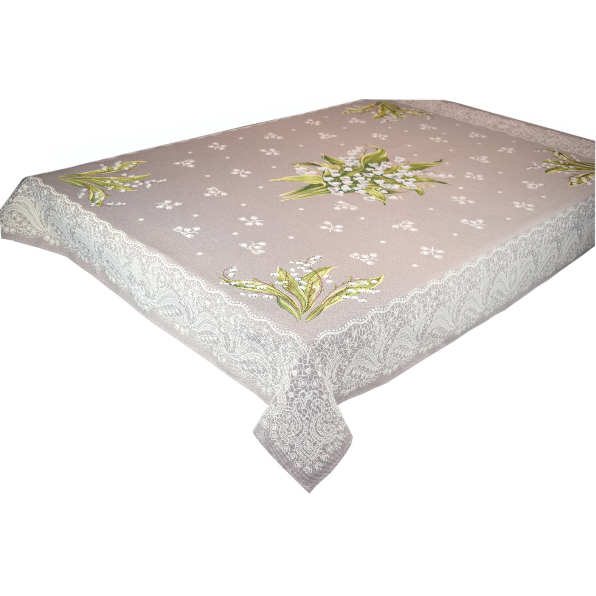 Traversa cu tesatura tip goblen, Casa de bumbac, 100x100 cm, lacramioare