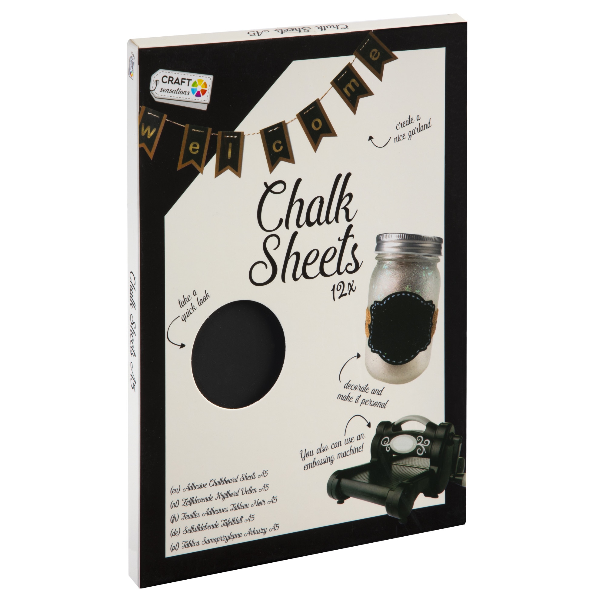 Set 12 coli adezive A5 pentru creta, Craft Sensations