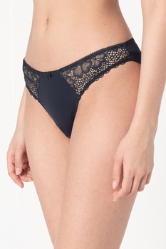 ESPRIT Bodywear, Slip brazilian cu detalii de dantela, Bleumarin ESPRIT Bodywear, Slip brazilian cu detalii de dantela, Bleumarin