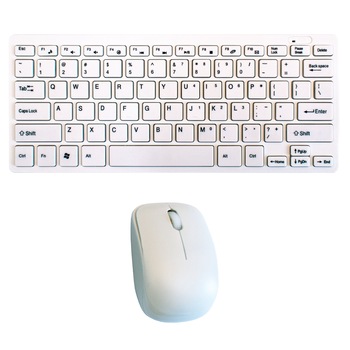Set Tastatura,Mouse Wireless Mini, protectie,silicon,culoare alb Set Tastatura,Mouse Wireless Mini, protectie,silicon,culoare alb