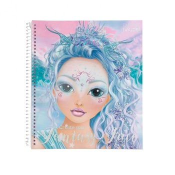 Set carte de colorat cu abtibilduri, Top model, Create your Fantasy Face, 11240 Set carte de colorat cu abtibilduri, Top model, Create your Fantasy Face, 11240