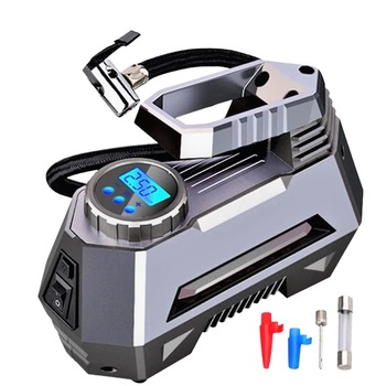 Compresor Auto 12V Dc-150 Psi,Putere nominala 120W,Manometru Digital,3 adaptoare valva incluse,Lanterna Led de urgenta Compresor Auto 12V Dc-150 Psi,Putere nominala 120W,Manometru Digital,3 adaptoare valva incluse,Lanterna Led de urgenta