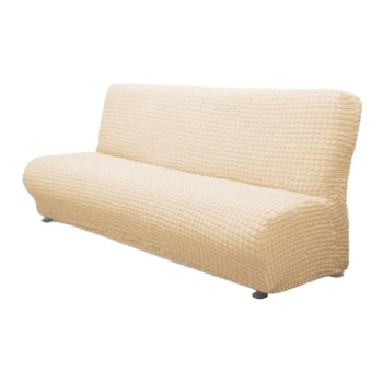 Husa elastica din material creponat, pentru canapea 3 locuri fara brate, 185/235x45/55x45/50 cm, Bej Husa elastica din material creponat, pentru canapea 3 locuri fara brate, 185/235x45/55x45/50 cm, Bej