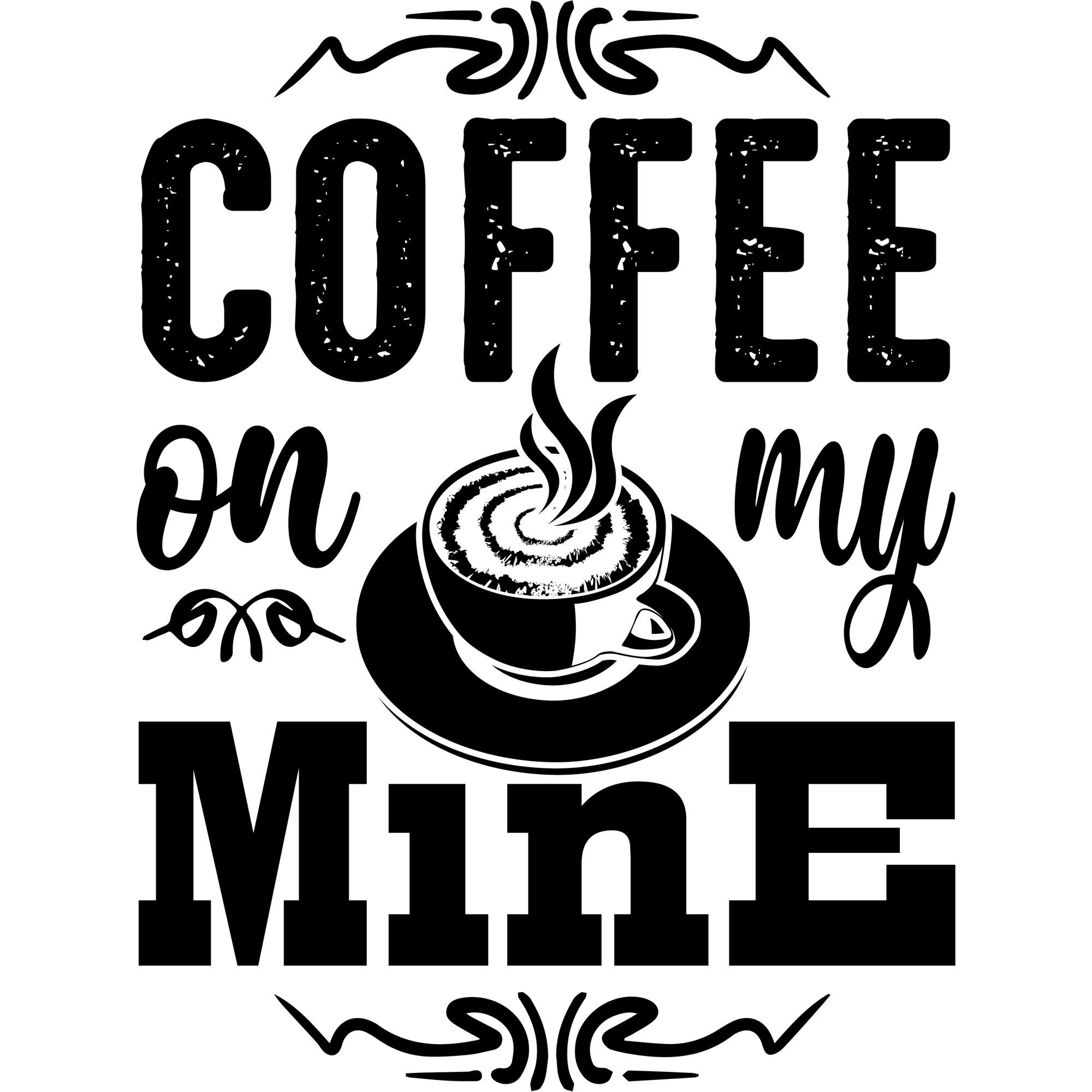 Sticker decorativ perete / geam, Coffee on mine, 30x40 cm