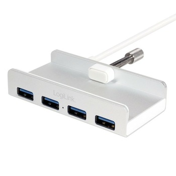 HUB USB 3.0 extern LOGILINK, 4*USB, iMac design, aluminiu, silver, UA0300 HUB USB 3.0 extern LOGILINK, 4*USB, iMac design, aluminiu, silver, UA0300