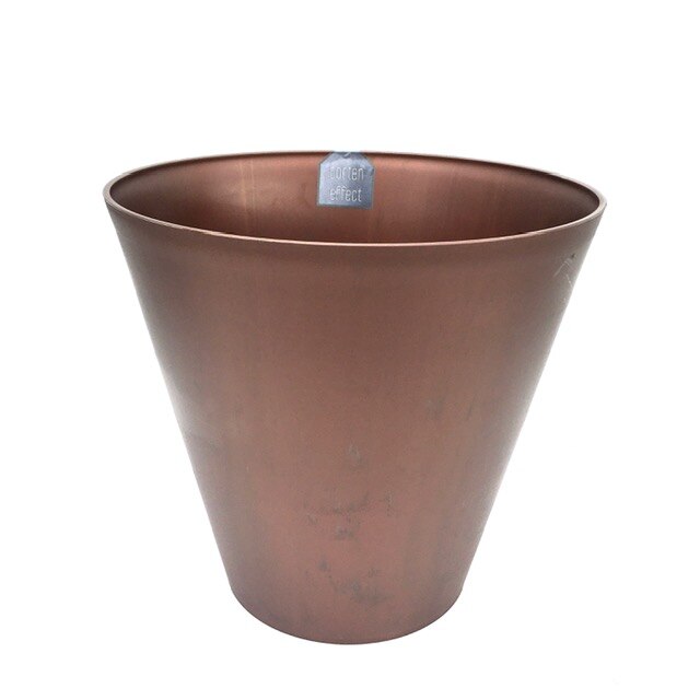Ghiveci plastic Corten effect - 400 C - inaltimea de 37 cm - latime de 40 cm - 28,5 L