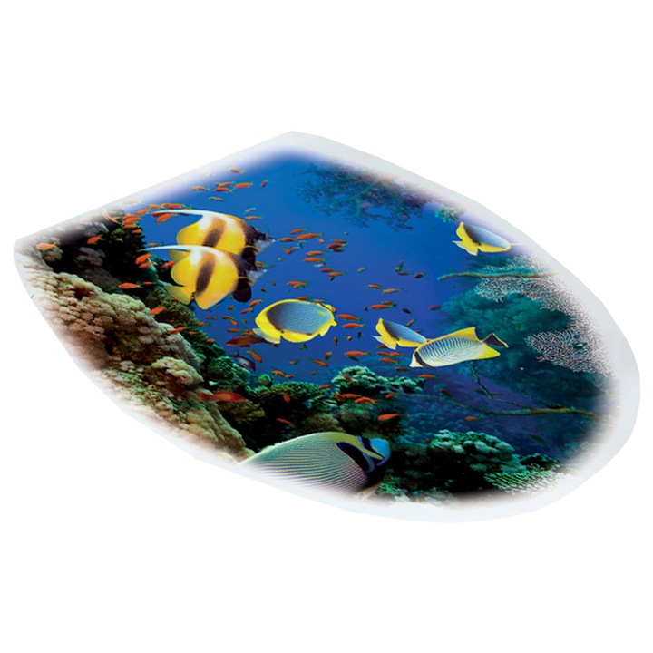 Декоративен стикер 3D изображение "Ocean Life", стикер за капак на тоалетна чиния, размер 32x39 см