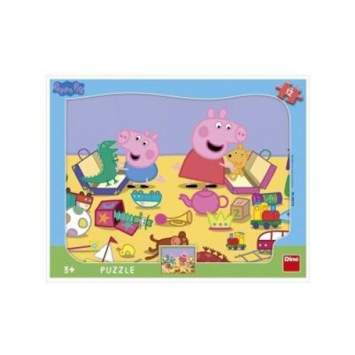Puzzle cu rama. La joaca cu Peppa Pig 12 piese