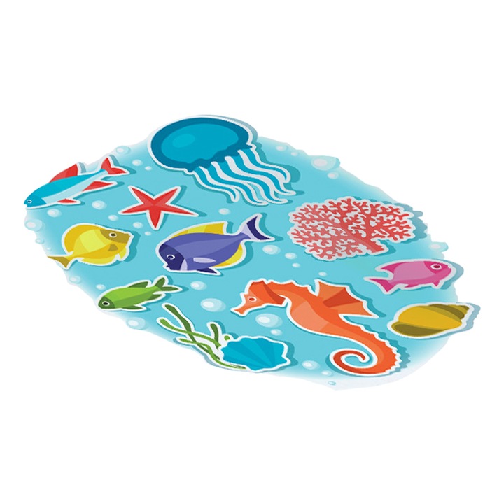 Декоративен стикер 3D изображение "Deep Sea", стикер за капак на тоалетна чиния, размер 32x39 см