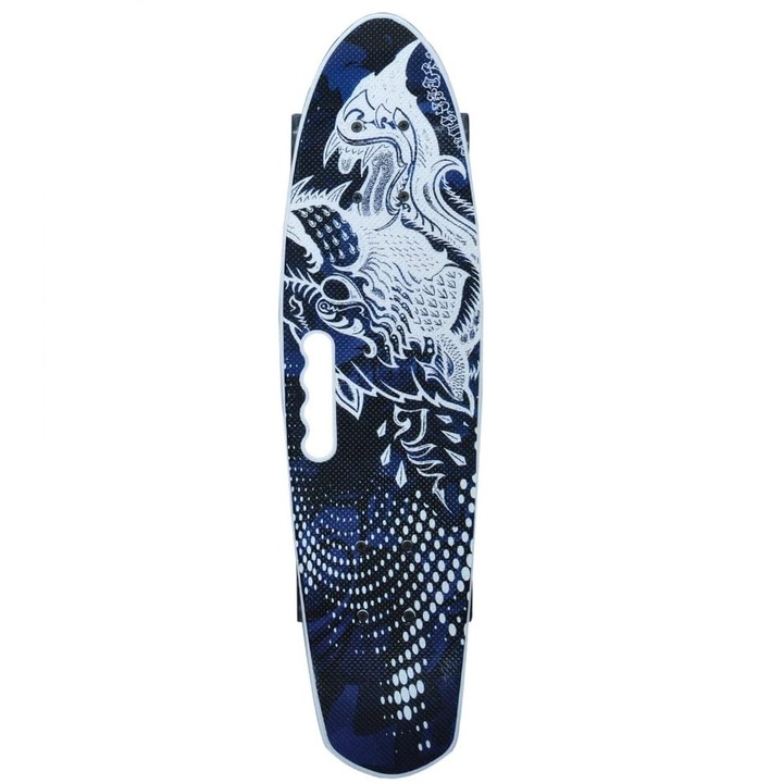 Penny board, Smart pulse, Aluminiu/Silicon, ABEC 7, Alb/Bleumarin inchis