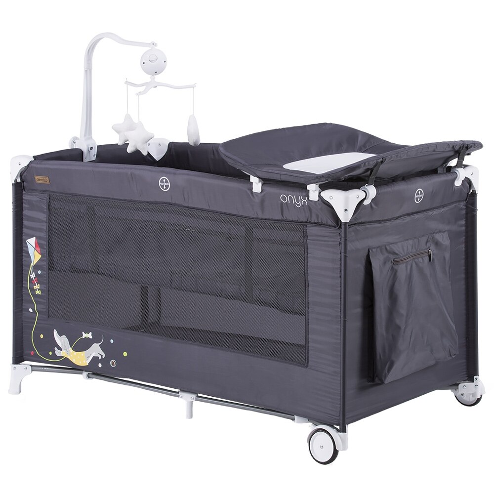 Patut pliabil Chipolino Onyx 125x65 cm asphalt