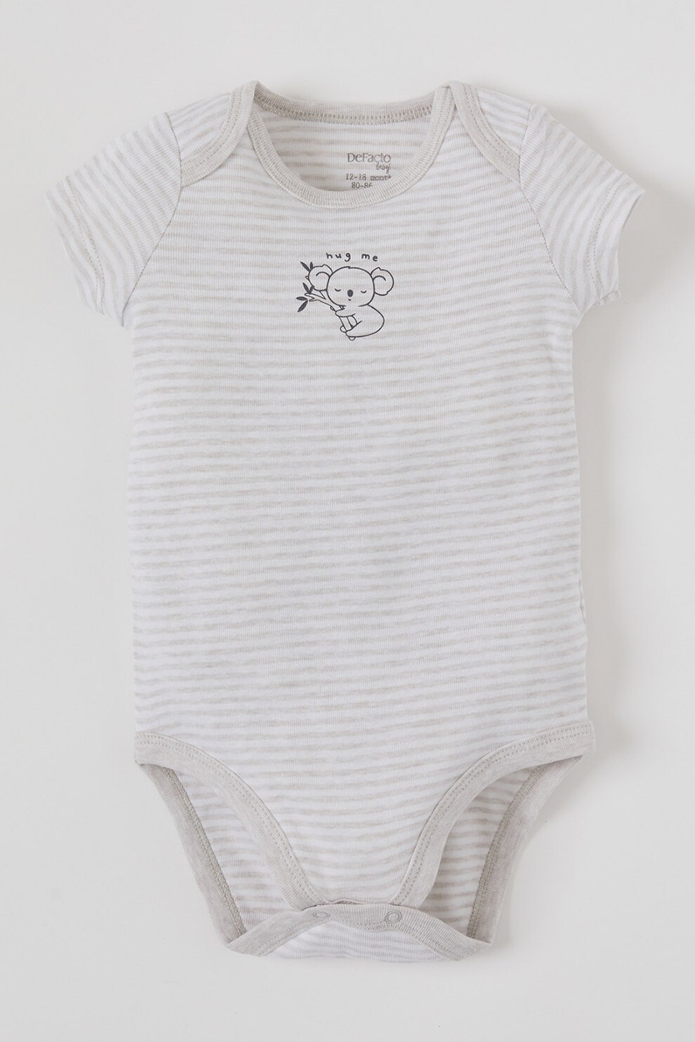 DeFacto, Body cu maneci scurte si dungi, Alb prafuit