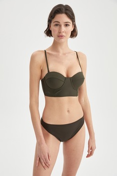 DeFacto, Slip cu talie medie, Verde forest DeFacto, Slip cu talie medie, Verde forest