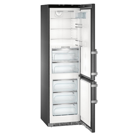 Combina frigorifica Liebherr Premium CBNPbs 4858, 344 l, Clasa A+++, No Frost, BluPerformance, Display touch, DuoCooling, Black Steel
