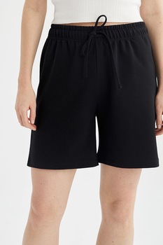 DeFacto, Pantaloni scurti cu snur in talie, Negru, 2XL DeFacto, Pantaloni scurti cu snur in talie, Negru, 2XL