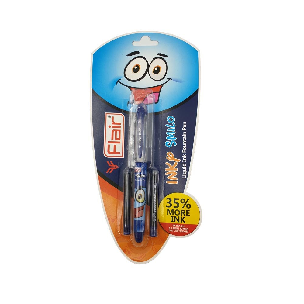 Stilou cu 2 Rezerve in Blister albastru, INKY SMILO, FLAIR, 1376