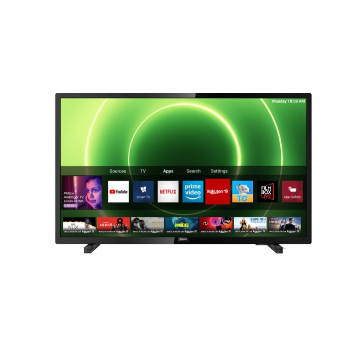 Smart TV LED HD Pixel Plus HD, Diagonala 80 cm (32") Rezolutie 1366 x 768p, Raport Lungime/Latime 16:9, HDR acceptat, HDR10/HLG, Sistem Saphi, Youtube/Netflix, Negru