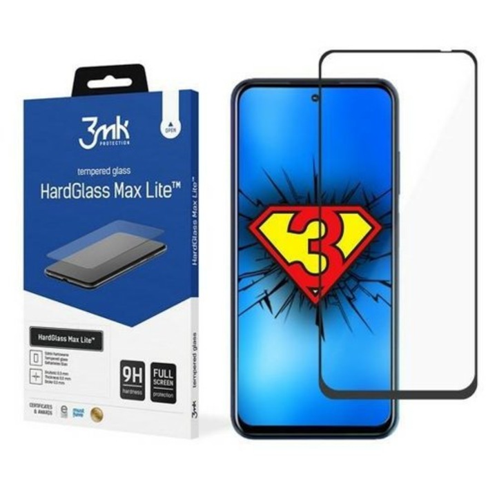 Стъклен протектор 3MK HG Max Lite за HTC Desire 21 Pro 5G, Black