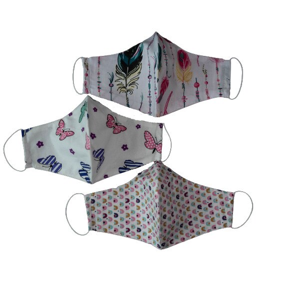 Set 3 masti de protectie ,reutilizabile,din bumbac 100%, certificate OEKO TEX,forma ergonomica ,cu filtru de protectie