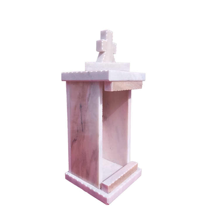 Felinar funerar din marmura roz 40x15x15 cm