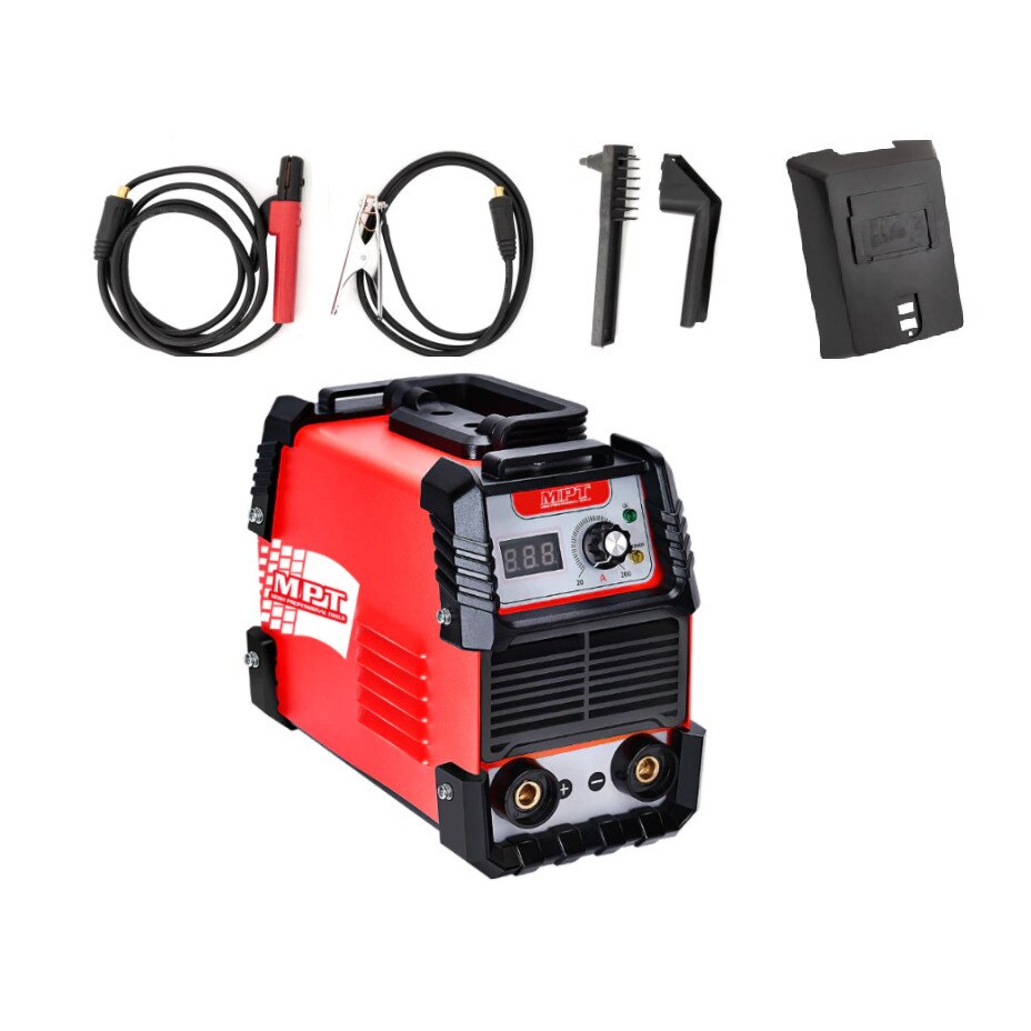Aparat de sudura Profesional MPT MMA 160A, 10-160 A, Protectie termica, Monofazat, Complet accesorizat, Electrozi 1.6 - 4 mm, 220V