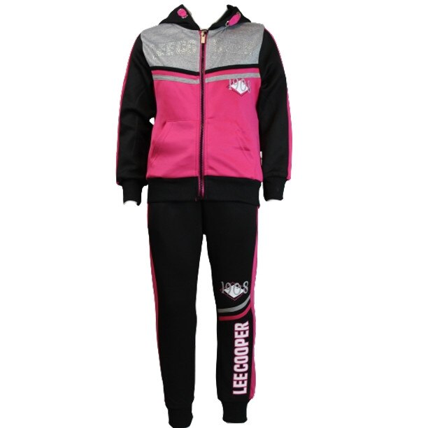 Trening Fete Lee Cooper model LC11551, Fucsia/Negru, 6 ani