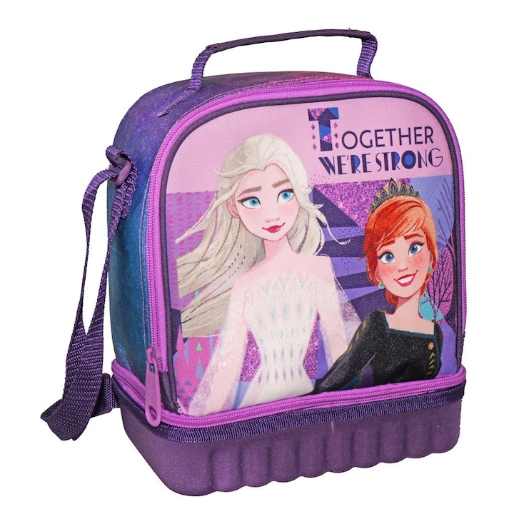 Термо чанта за обяд Frozen, лилава, 24x12x20cm