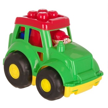Set cuburi de constructie mari 7 piese si tractoras, SG, 18 luni + Set cuburi de constructie mari 7 piese si tractoras, SG, 18 luni +
