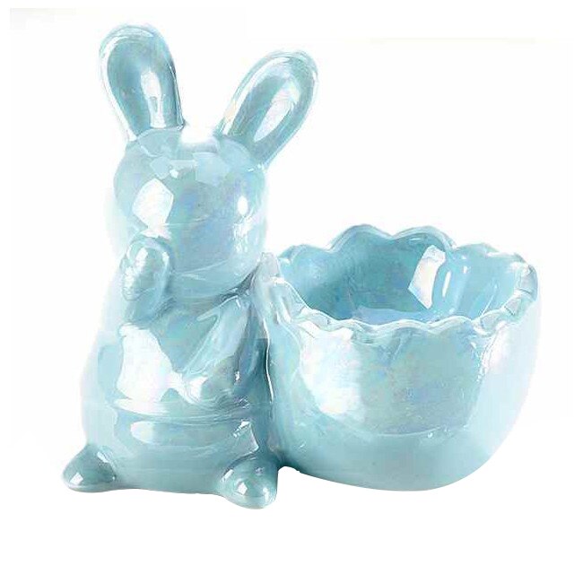 Suport ou ceramica albastra sidef 8,5 cm x 5 cm x 8 h