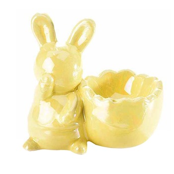 Suport ou ceramica galben sidef 8,5 cm x 5 cm x 8 h Suport ou ceramica galben sidef 8,5 cm x 5 cm x 8 h