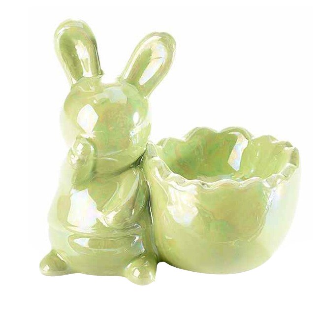 Suport ou ceramica verde sidef 8,5 cm x 5 cm x 8 h